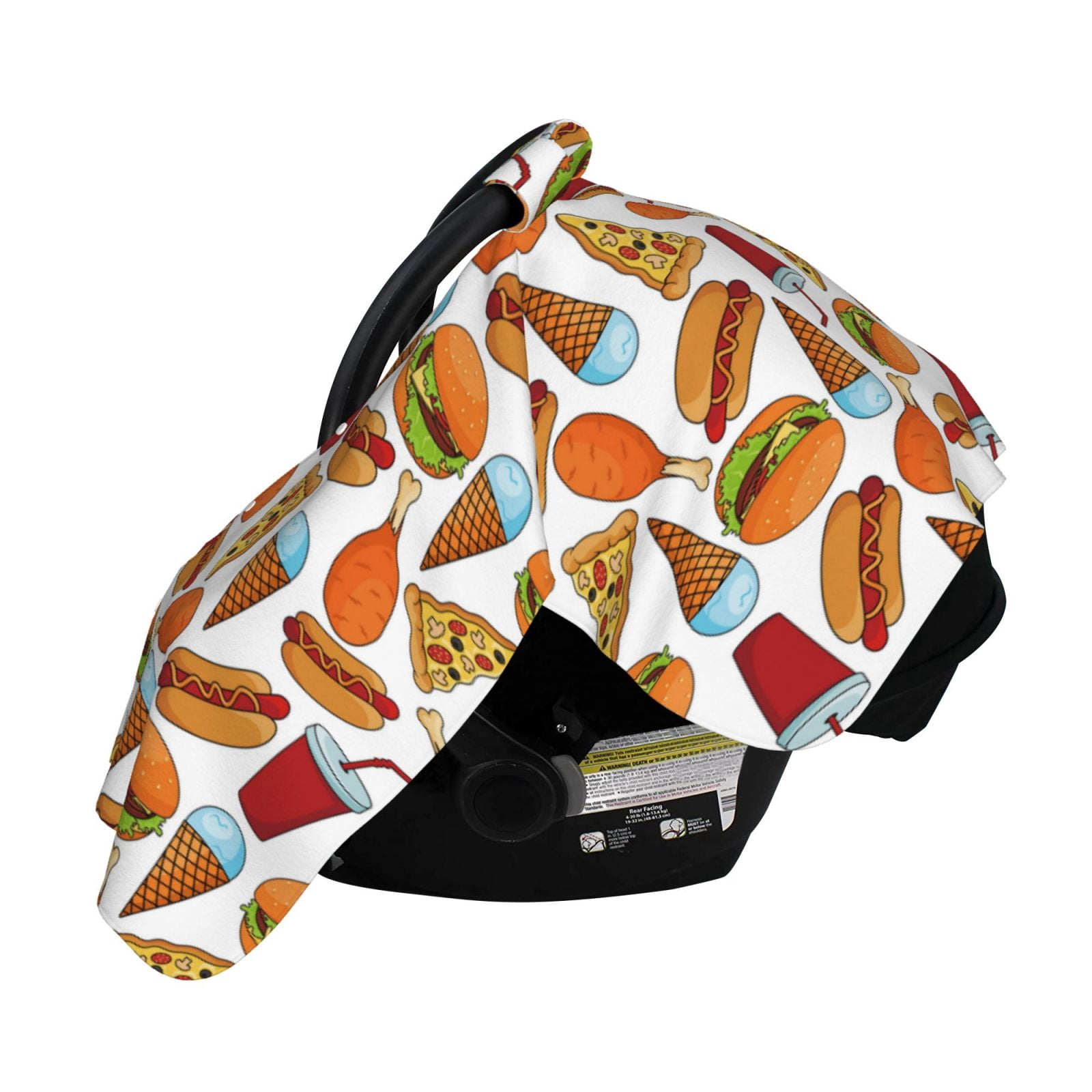 Naloa Hot Dog Burger Baby Car Seat Cover, Breathable Baby Carrier Cover, Multiuse Baby Carrier Cover & Nursing Breastfeeding Cover