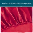 thumbnail image 4 of 15" Deep Pocket Cotton Fitted Sheet Durable Comfortable Bottom Sheet Twin Red, 4 of 7