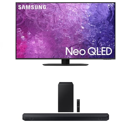 SAMSUNG QN75QN90CAFXZA 75 Inch Neo QLED Smart TV with 4K Upscaling with a HW-Q60C 3.1ch Soundbar and Subwoofer with Dolby Atmos (2023)