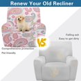 thumbnail image 4 of HELLHERO Fitted 4 Pcs Recliner Cover for Kids, Polyester Spandex Blend Side Pocket Design Recliner Chair Covers for Living Room, Pink Geometry, 4 of 8