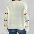 thumbnail image 4 of Axiiglly Sweaters for Women Heart Print Pullover Sweaters Casual Versatile Knit Sweater Long Sleeve Crew Neck Fall Maternity Clothes Comfy Loose Fit Chunky Sweaters, 4 of 7