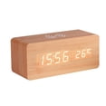 thumbnail image 2 of LED Wooden Alarm Clock with Sound Control Function for Wireless Charging Compatible Phone Charging, 2 of 3