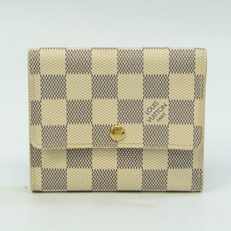 Authenticated used Louis Vuitton Damier Azur Anais Wallet N63241 Women's Damier Azur Wallet (Tri-Fold) Damier Azur, Adult Unisex, Size: (HxWxD): 9.5cm