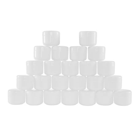 4 Ounce Travel Tin - White 2 or 4 Ounce Plastic Jar Containers, 24 Pack of Storage Jars with Inner and Outer Lid By Travel, Cosmetic, Liquid, Makeup, Organization