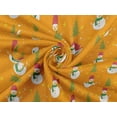 thumbnail image 6 of oneOone Rayon Mustard Yellow Fabric Snowman & Tree Sewing Material Print Fabric By The Yard 56 Inch Wide, 6 of 6