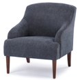 thumbnail image 1 of Aubrey Bleu Marine Tissu Polyester Rembourré Mi-Siècle Style Fauteuil, 1 of 14