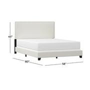 Willow Nailhead Trim Upholstered Full Bed, White Faux Leather