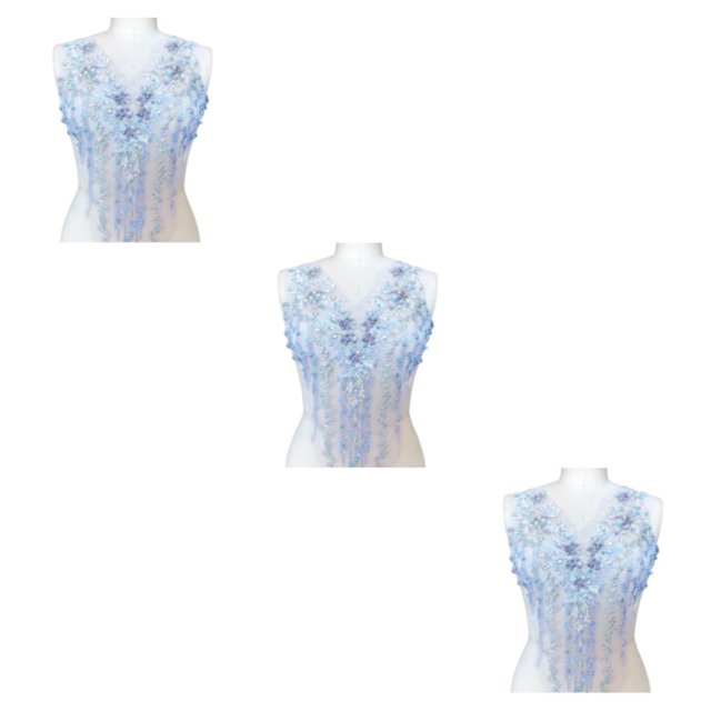 maskred Sturdy And Durable Lace Applique With 3D Beads And Rhinestones With Materials Are Sturdy And Durable Multiple Colors Light purple B 3Set