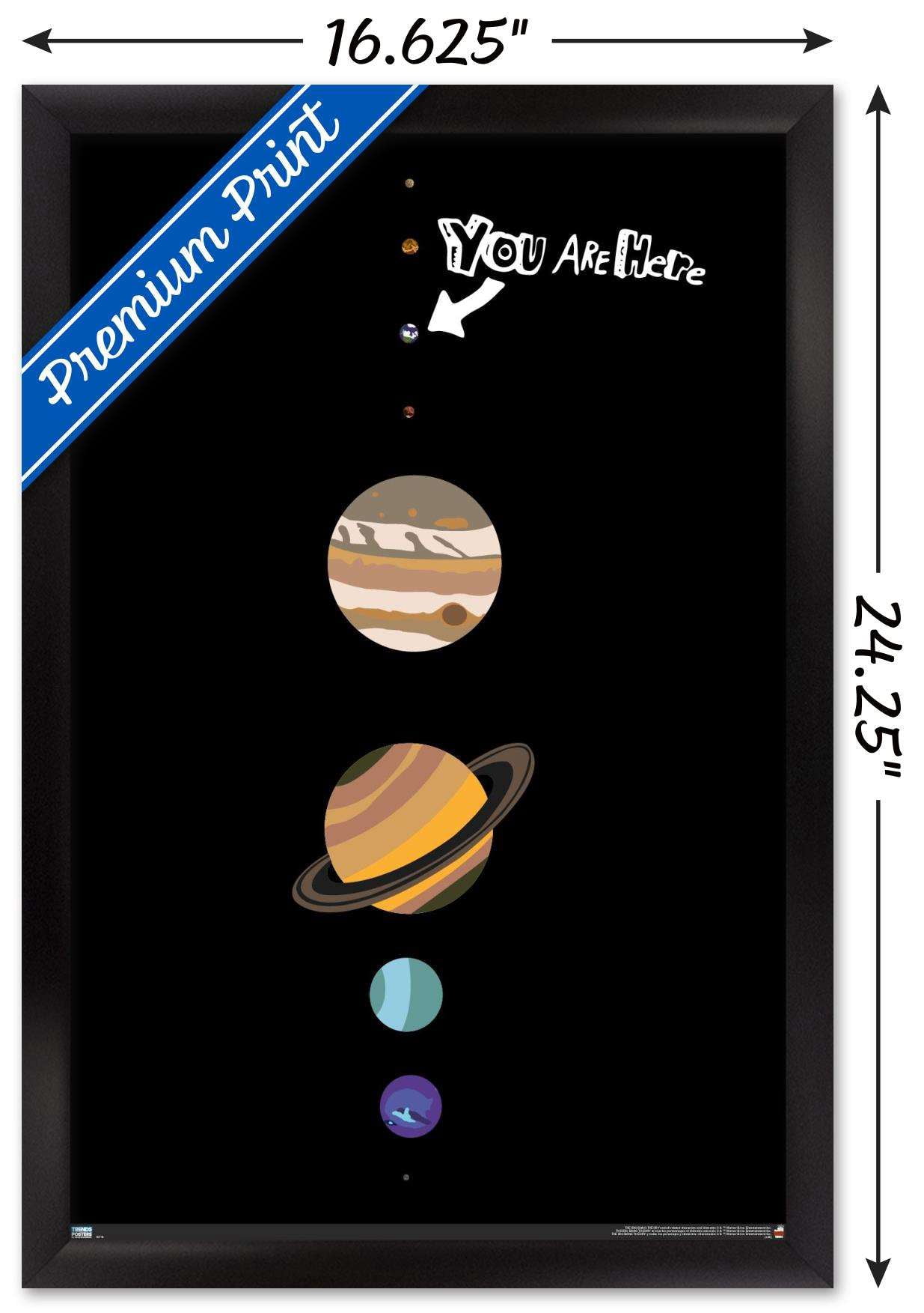 The Big Bang Theory - Planets Wall Poster, 14.725" x 22.375", Framed