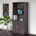 thumbnail image 2 of Studio C 5 Shelf Bookcase with Doors in Storm Gray - Engineered Wood, 2 of 9