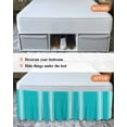 thumbnail image 7 of Farmhouse Aqua Bed Skirt White Stripe Bed Skirts Queen Size 16 Inch Drop, Wrap Around Dust Ruffle&nbsp;Bedskirt with Adjustable Elastic Belt for Queen Size Beds, 7 of 7