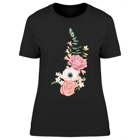 Roses And Leaves T-Shirt Women -Image by Shutterstock, Female 3X-Large