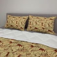 thumbnail image 2 of Southwestern Comforter & Sham Bedding Set, Native Pattern Inspired by Caveman Drawings Prehistoric Art and Culture, 3 pcs Duvet Set Microfiber Filling Quilt, 5 Sizes, Pale Yellow Brown, by Ambesonne, 2 of 4