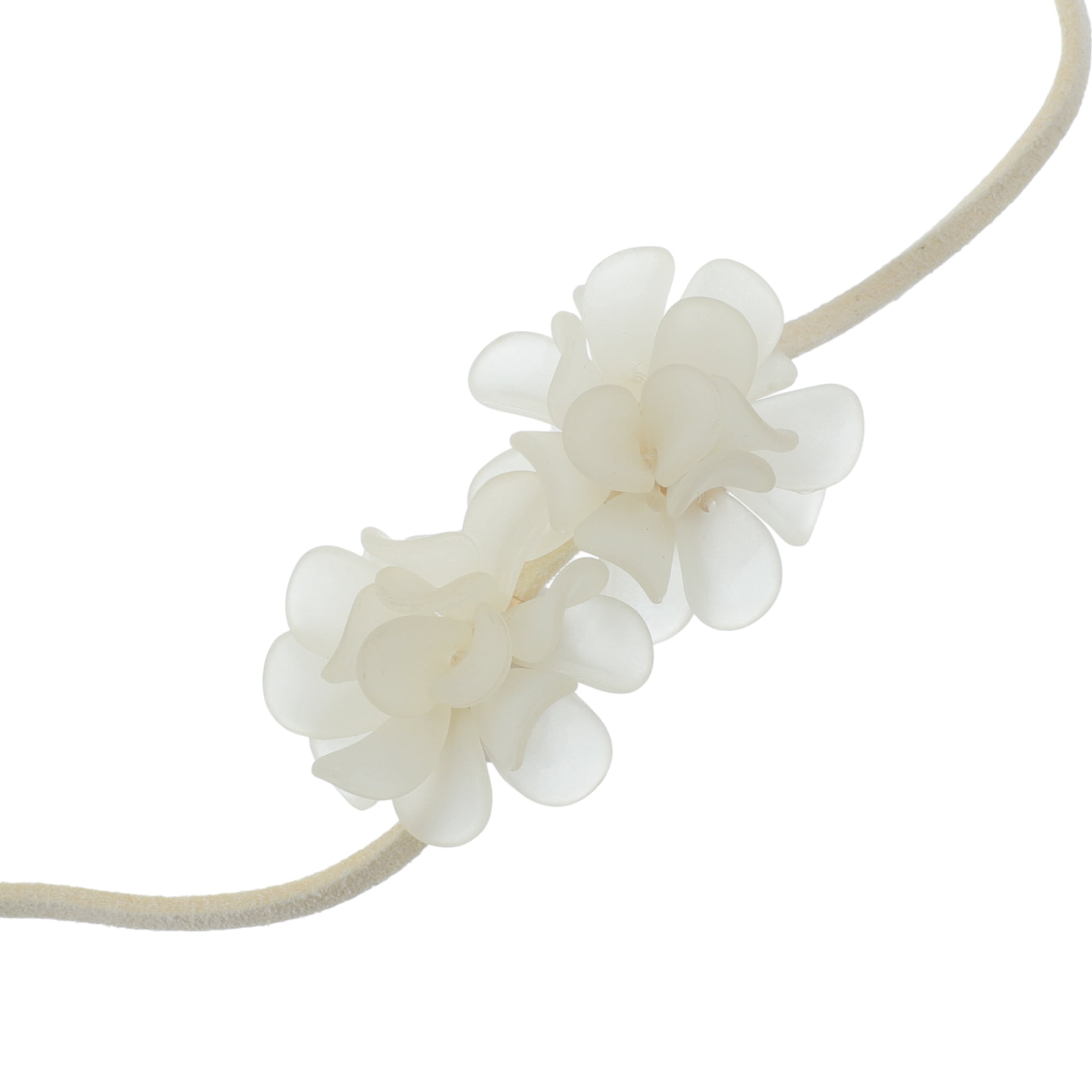 Unique Bargains Adjustable Flower Straps Choker Beige [Adjustable Frosted Flower Straps]