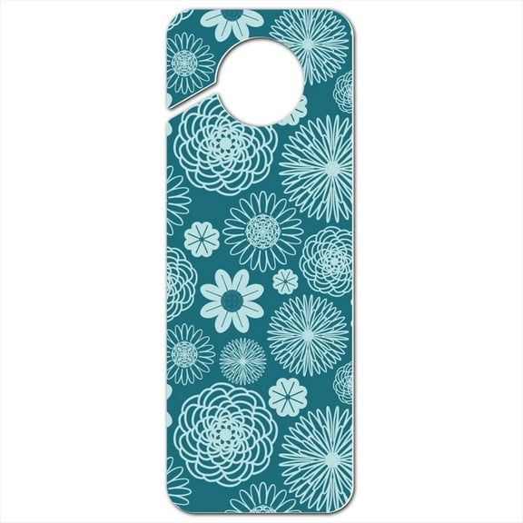 Geometric Flower Pattern Plastic Door Knob Hanger Sign