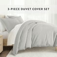 thumbnail image 5 of Noble Linens 3-Piece Light Gray Duvet Cover Set, Full/Queen, 5 of 9