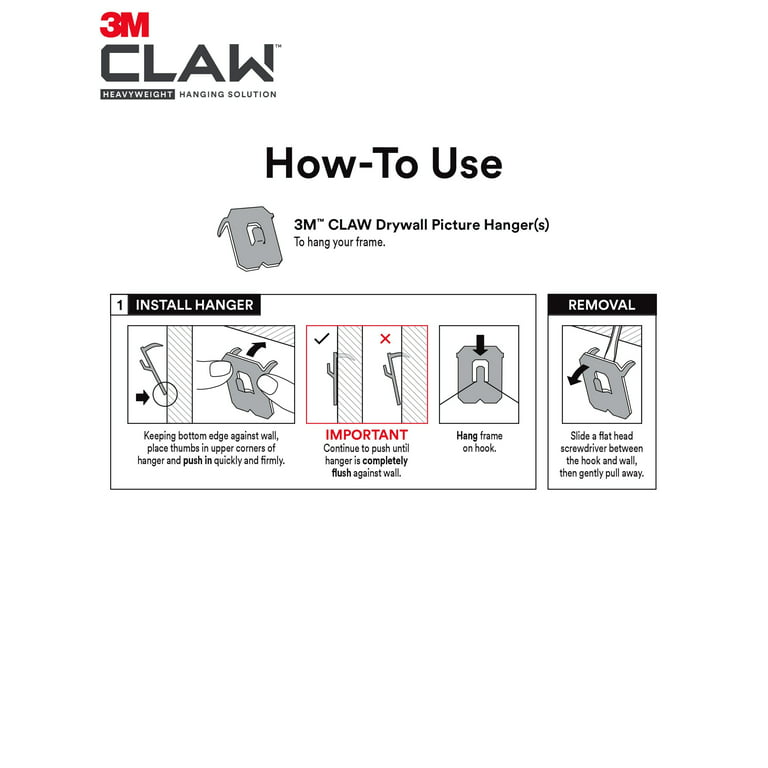 3M Claw Drywall Picture Hanger 15 lb 3PH15-1ES, 1 Hanger