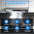 thumbnail image 5 of ICYBER BOOM 30 Inch Under Cabinet Range Hood, 750 CFM Max Airflow Stainless Steel Kitchen Vent Hood, Gesture & Remote Control, 3 Speeds, 3-Min Delay, 65 dB, LED Lamp, 5 of 11