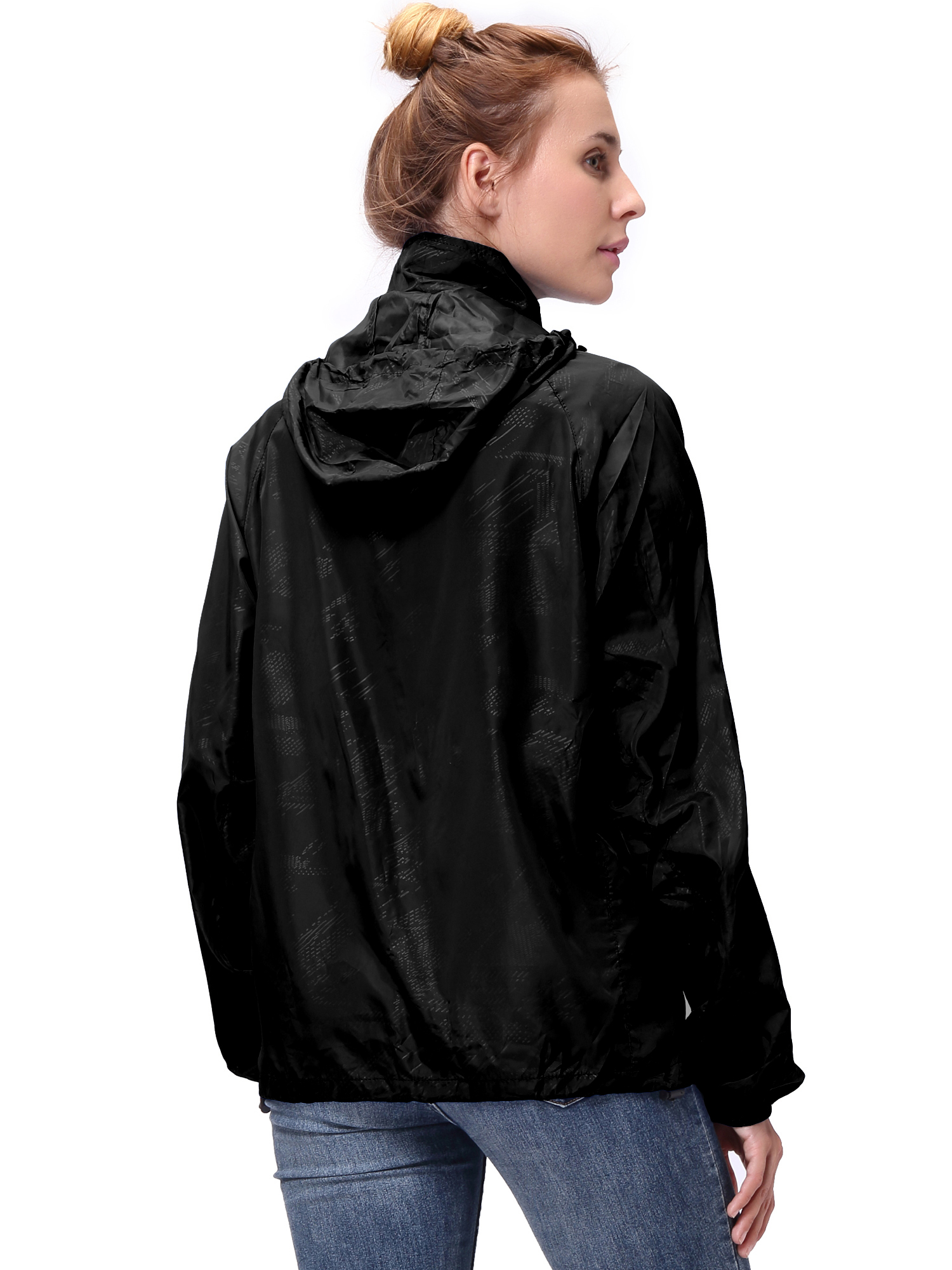 Fashion Womens/Mens Outdoor Lightweight windbreaker Jackets Waterproof Rain Coat Outwear Zip-Up Long Sleeve Hoodie Sport Windbreaker - image 4 of 9