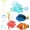 Simple Colors, variant on 7 count Artificial Fish Colorful  Fish Glowing Effect Aquarium Decor Floating Ornament for  Decoration(Classic Color)