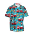 thumbnail image 2 of Fire To The Rescue Fire Fighters Truck Men'S 3d Print Casual Button Down Shirts, Novelty Hawaiian Short Sleeves L, 2 of 7