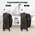 thumbnail image 4 of 30" Softside Large Checked Luggage Lightweight Expandable Suitcase with Spinner Wheels & TSA Lock,Coffee - WD1622, 4 of 12