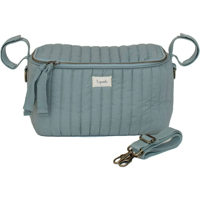 3 Sprouts Universal Quilted Stroller Caddy Organizer with 2 Cup Holders and Adjustable Shoulder Strap