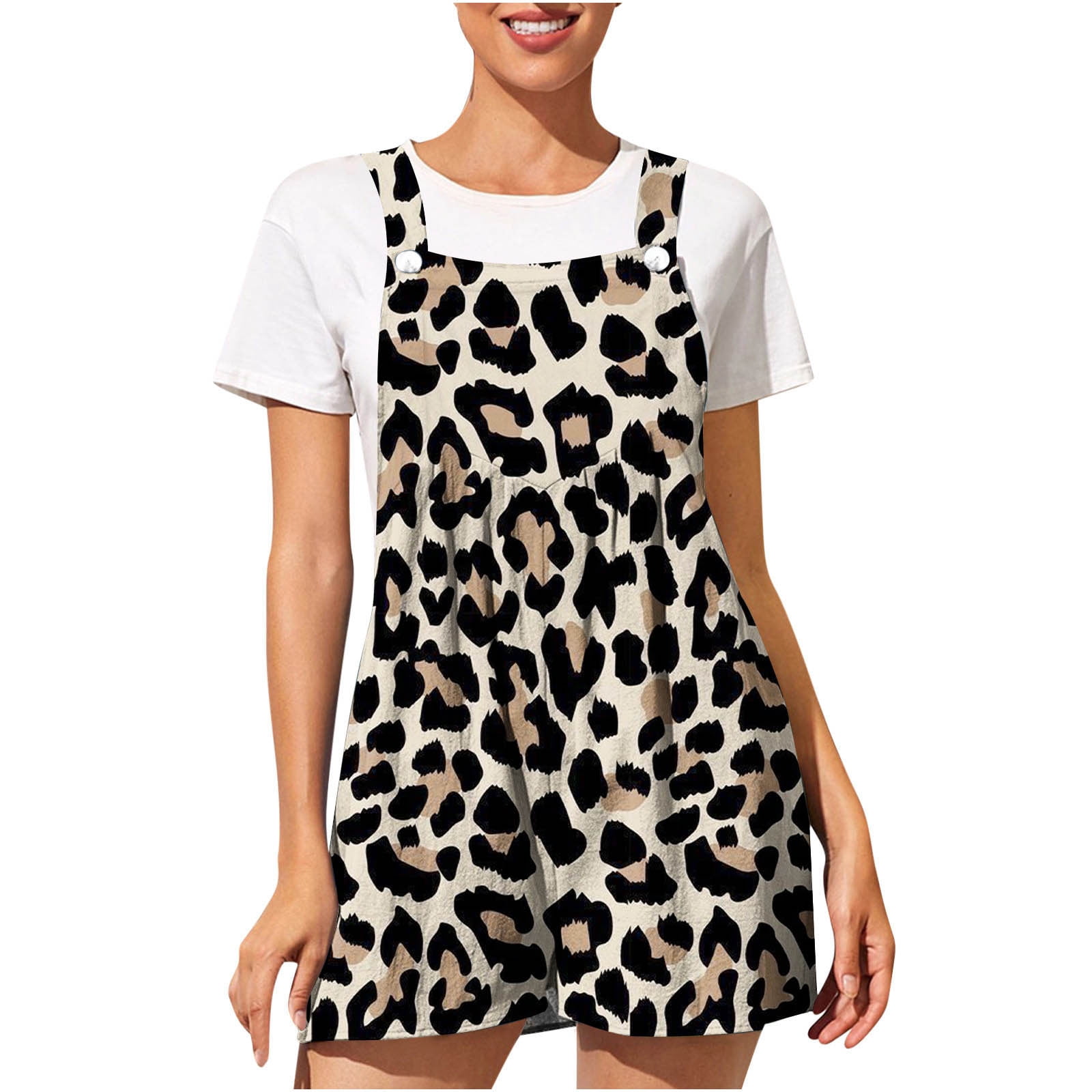 Finelylove Womens Shorts Casual Girls Size 10 Shorts Shorts High Waist Rise Printed Khaki XXL