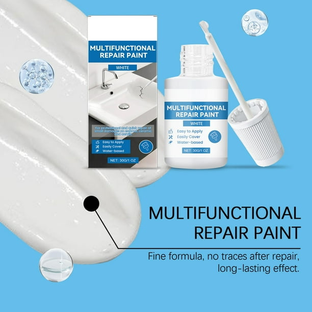 ZZkhGO White Enamel Paint 30ml, Bath Tub Scratch Repair Cream
