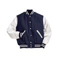 thumbnail image 2 of Holloway 224183.F90.L Adult Varsity Jacket, True Navy & White - Large, 2 of 5