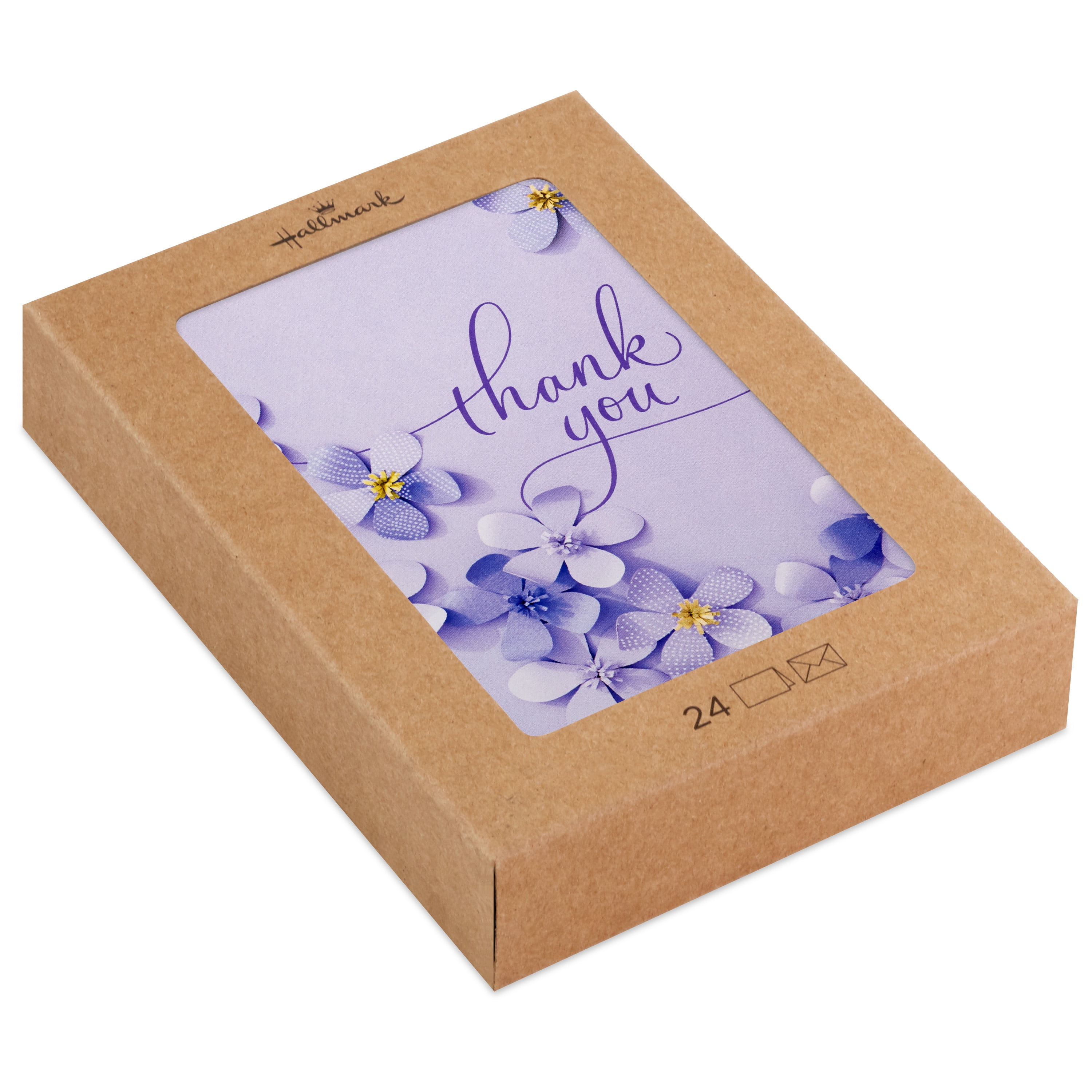 Hallmark Thank-You Notes (Lavender Script), 24 ct.