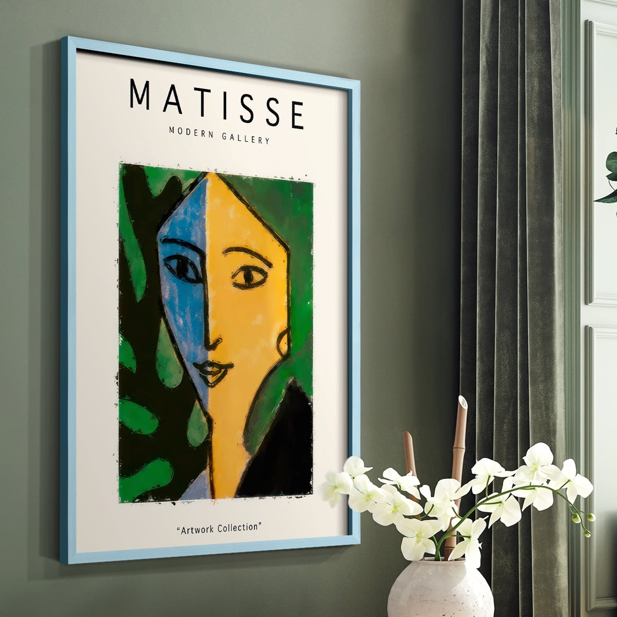 Matisse CLXXV Framed Print in Blue Solid Wood 22 x 28 Framed Print