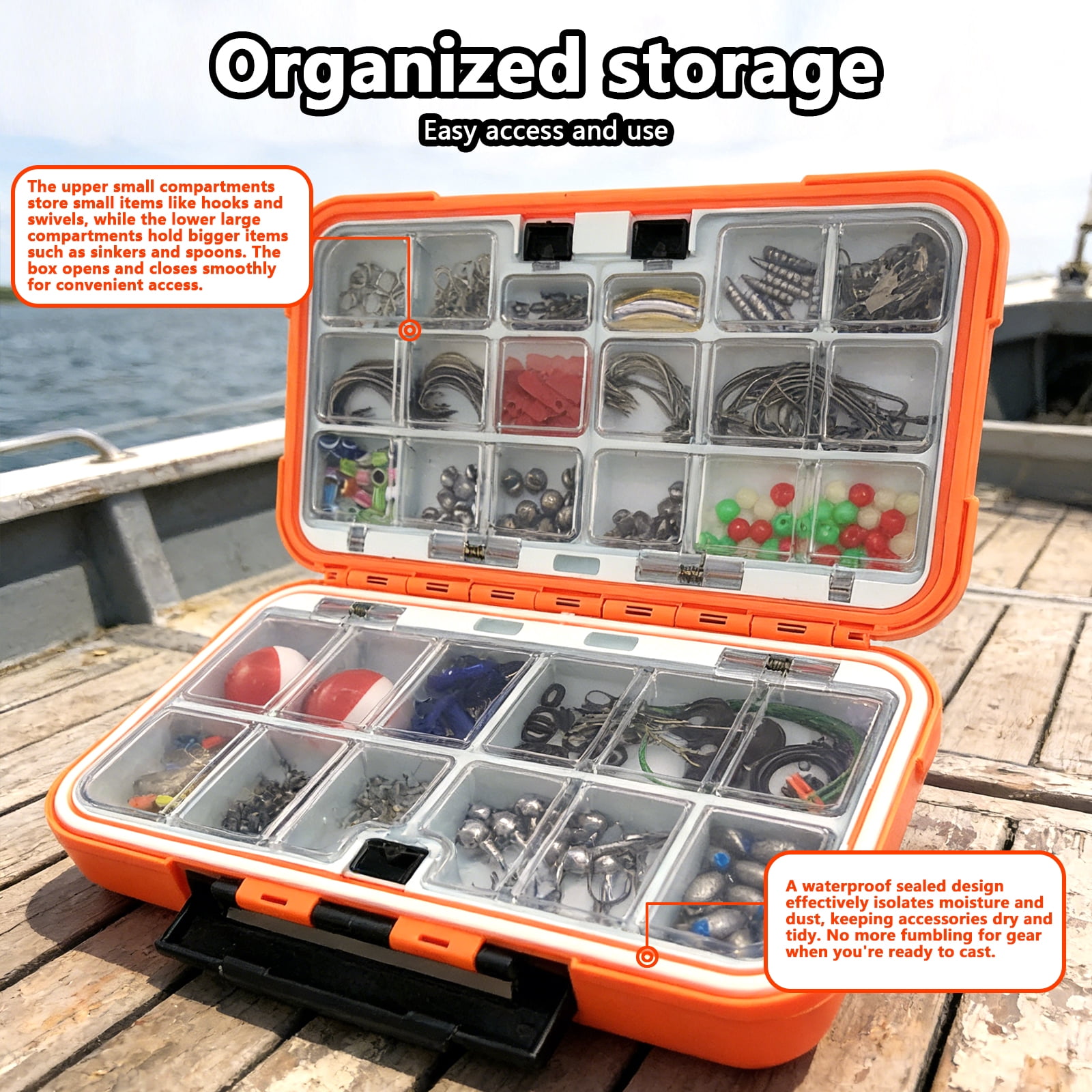 Arcticwind Fishing Accessories Kit,319PCS Fishing Tackle Box with Hooks with Fishing Hooks,Swivels,Beads,Heart Shaped Plastic Sheet for Saltwater & Freshwater Fishing