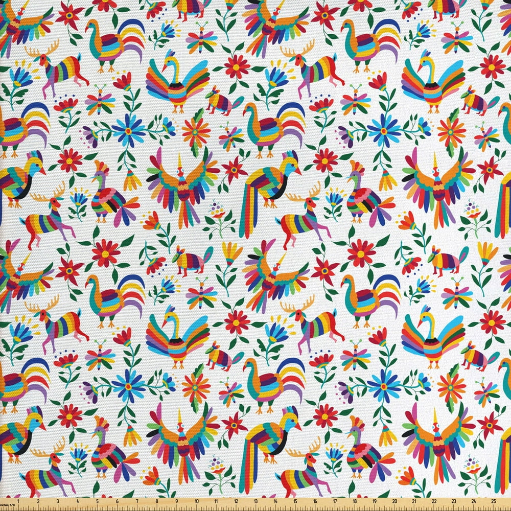 Mexican Fabric by The Yard, Traditional Latin American Art Design with