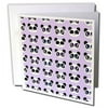 3dRose Cute Panda Expressions Pattern Purple - Greeting Cards, 6 by 6-inches, set of 12