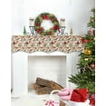 thumbnail image 4 of Vintage Red Orange Botanical Fireplace Mantel Scarf Table Runner, Spring Floral Summer Birds Winter Garland Mantel Top Tablerunners Dresser Scarves Cover for Windows Party Living Room 70''x17'', 4 of 6