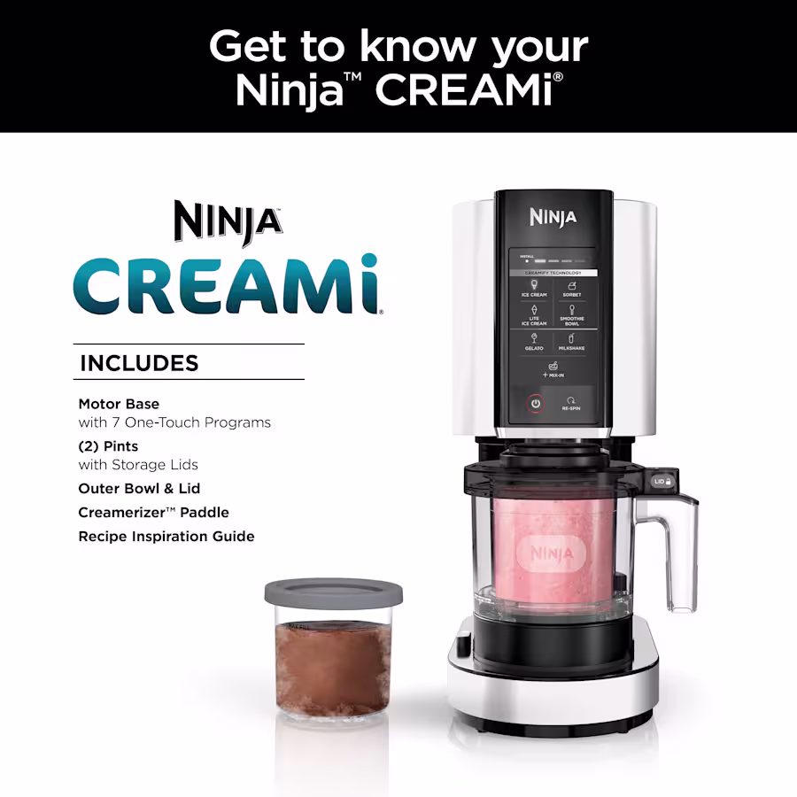 thumbnail image 3 of Ninja CREAMi NC301C  7 in 1 Ice Cream Maker - White, 3 of 4