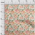 thumbnail image 1 of oneOone Cotton Poplin Fabric Watercolor Leaves & Peony Floral Print Fabric By Yard 56 Inch Wide, 1 of 4