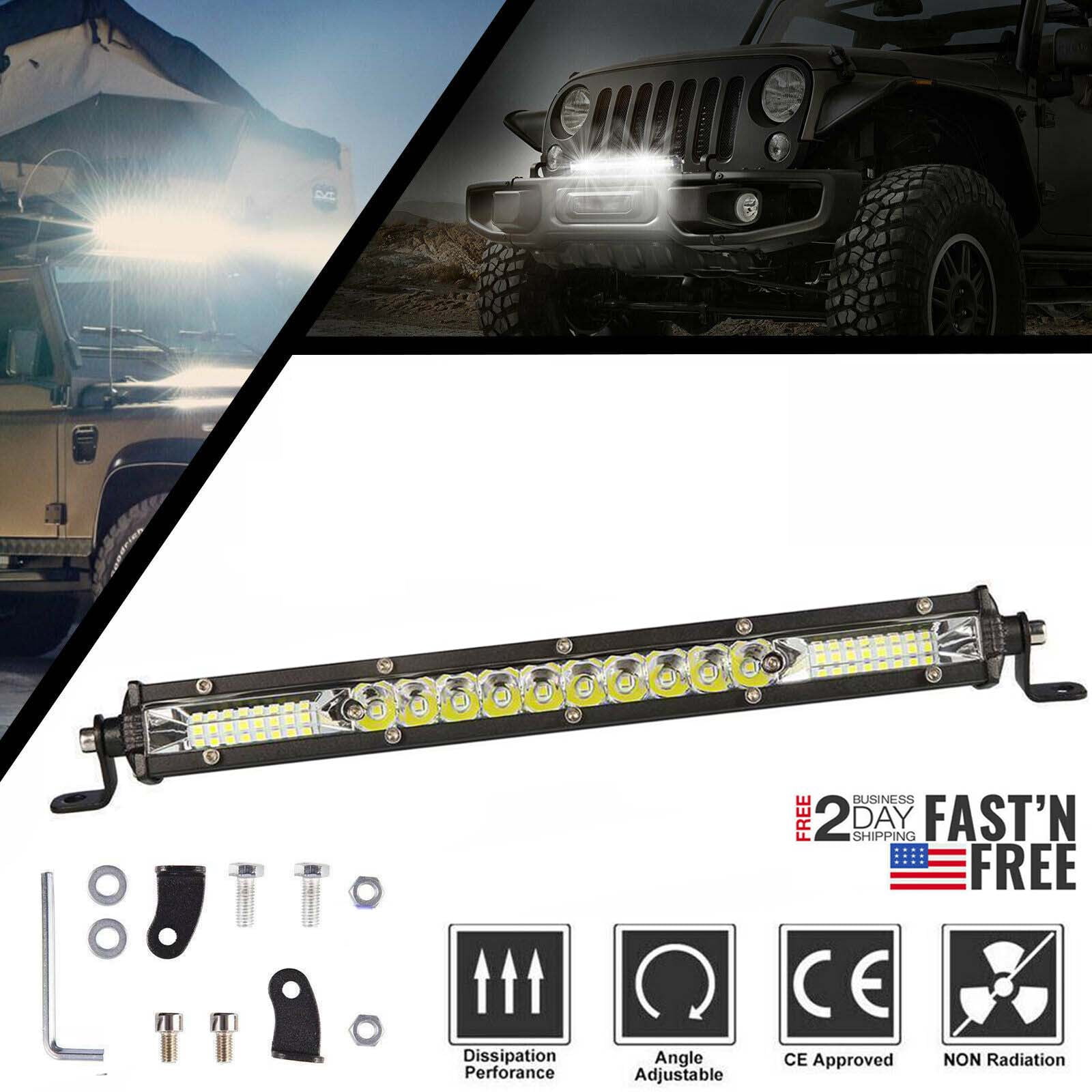 1pcs LED Light Bar 12 inch 800W Work Light for Rv Atv SUV Boat Jeep Lamp Off-road Lighting