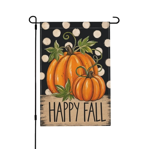 Garden Flag 12x18 Inch Pumpkin Decor - Rustic Outdoor Fall Accent