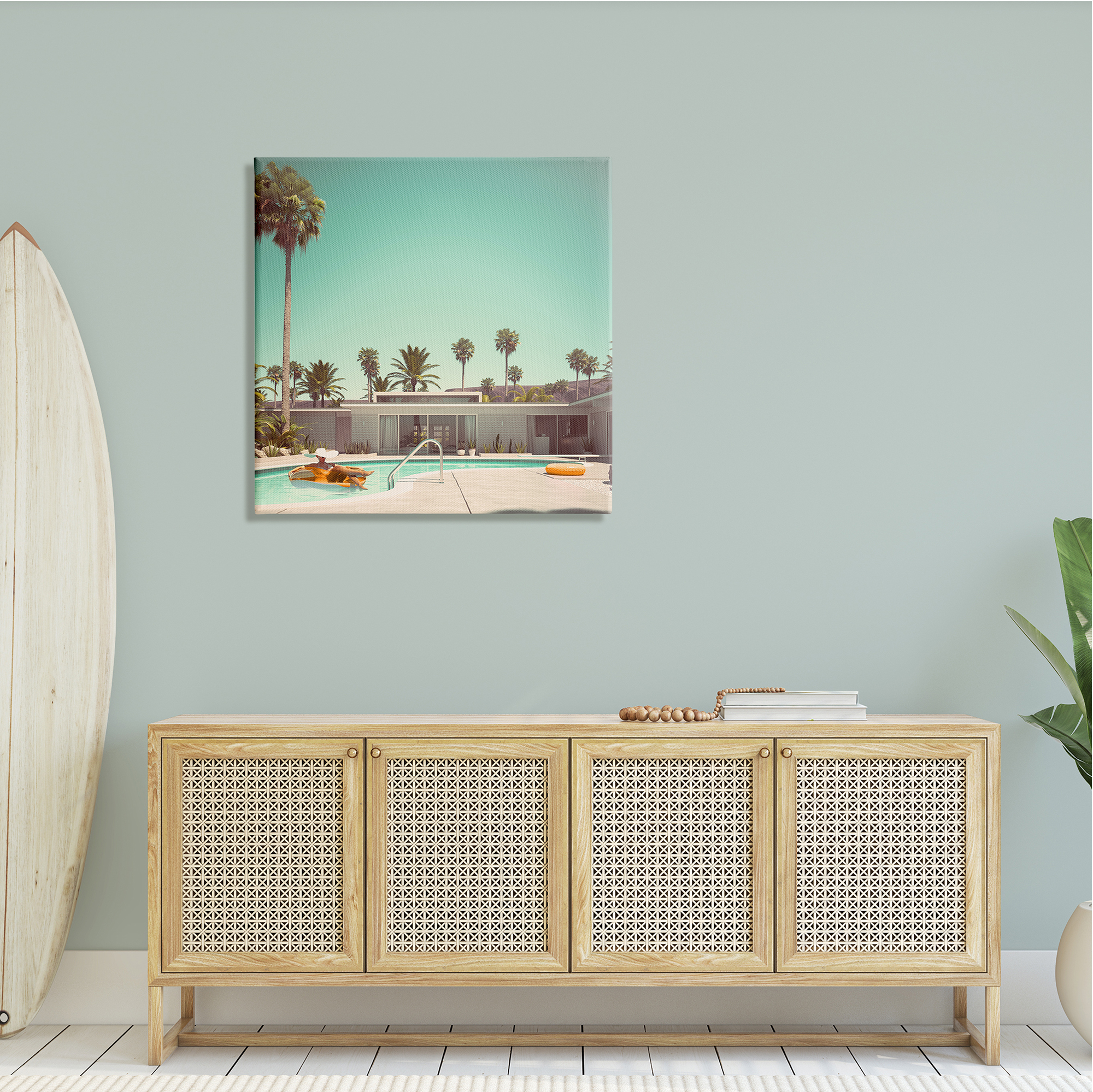 Stupell Industries Vacation Pool Desert Retreat West Coast Architecture,30 x 30, Design by Lil' Rue