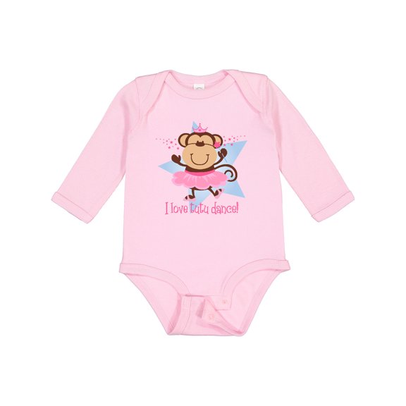 Inktastic Monkey Love Tutu Dance Girls Long Sleeve Baby Bodysuit
