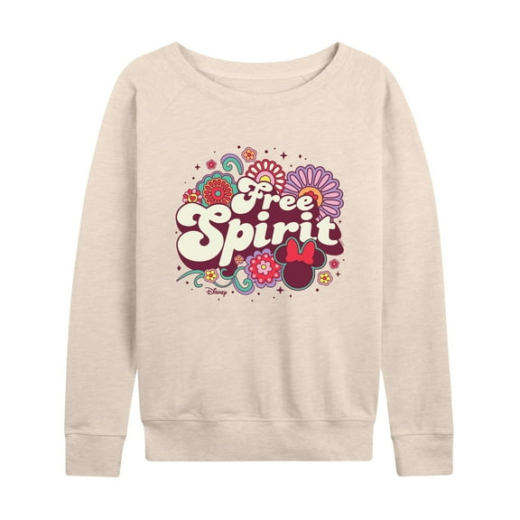 Disney - Mickey & Friends - Minnie Mouse Free Spirit Flowers Blooming - Women's Lightweight French Terry Long Sleeve Shirt