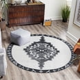 thumbnail image 2 of Traditional Rine Collection Area Rug 7'6" Round - Black, 2 of 5