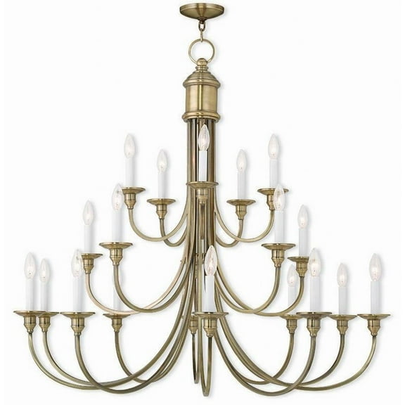 Traditional Farmhouse Twenty Light Chandelier-Antique Brass Finish Bailey Street Home 218-Bel-1875472