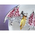 thumbnail image 4 of Alilang Silver Tone Halloween Ombre Pink Vampire Bat Wing Crystal Rhinestone Animal Brooch Pin, Pink, 4 of 4