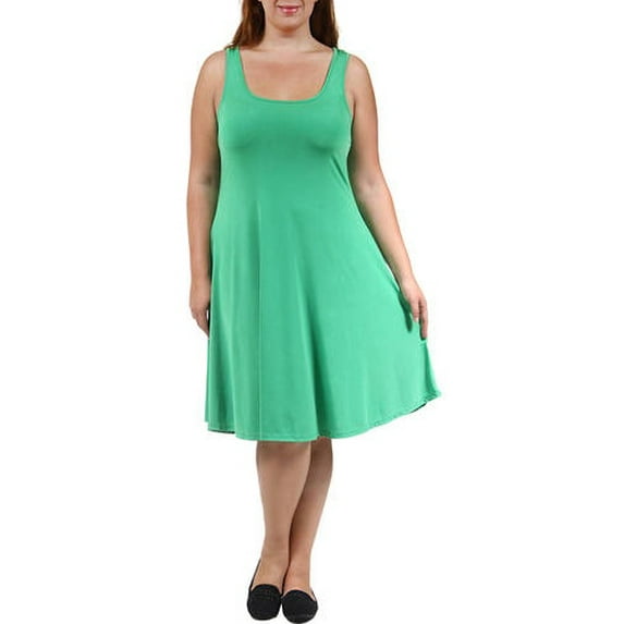 Women's Plus Size Sleeveless Tank Knee-Length Dress