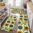 thumbnail image 2 of Yellow Sunflower Seed Leaf Pattern Kitchen Rugs Sets Of 3,Kitchen Runner Rugs Non Skid Washable,Decorative Kitchen Floor Mats for Kitchen,Sink,Laundry,17"x30"+ 17"x47" + 17"x59", 2 of 6