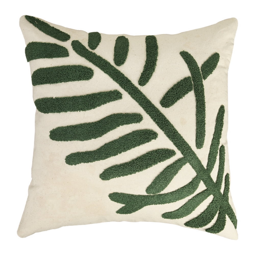 PEACNNG Leaf Embroidered Cushion Cover Without Filler