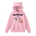 thumbnail image 1 of pop Huntrix Print Cat Ears Hoodie with De-mon Sweatshirt HUNTRX Trendy Pullover All-over Print Fashion Casual Long Sleeve Sweatshirt Pullover Casual Streetwear 2XL, 1 of 4
